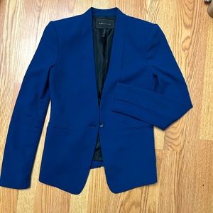 BCBG MAXAZRIA Chic Navy Blue Tuxedo Jacket Blazer Suit Size Xs.